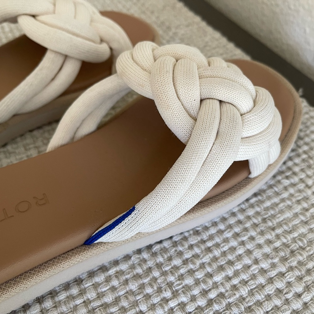 Rothy's Cream and Tan Knotted Sandals - Picture 7 of 8